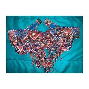 Fringe strapless bathing suit top